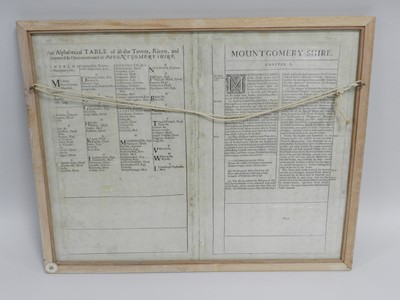 Lot 242 - John Speed (17th century or later) Map of Montgomeryshire