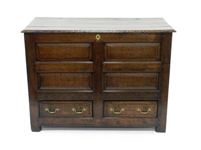 Lot 440 - An 18th century oak mule chest, of Northern...