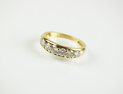 Lot 58 - An 18ct yellow gold seven stone diamond ring