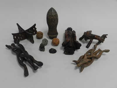 Lot 268 - A group of Chinese and Japanese wooden works...