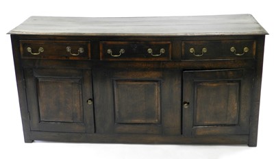 Lot 478 - A 19th Century oak dresser base, the moulded...