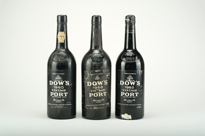 Lot 389 - Three bottles of Dow: 1966, 1980 and 1986