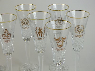 Lot 308 - A collection of Waterford Crystal including '12 Days of Christmas' champagne flutes