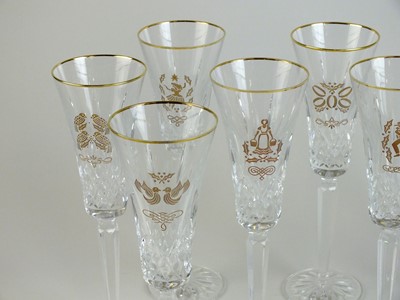 Lot 308 - A collection of Waterford Crystal including '12 Days of Christmas' champagne flutes