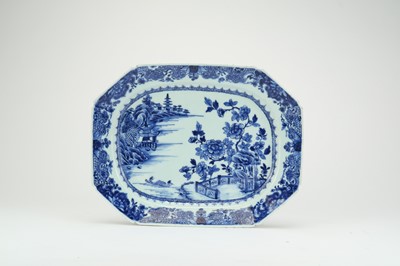 Lot 320 - Three Chinese blue and white oval platters, 18th century