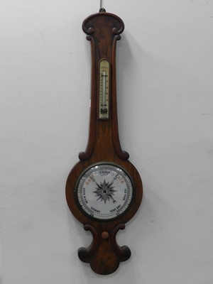 Lot 374 - A late Victorian mahogany banjo mercury...