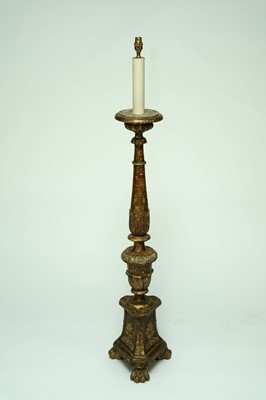 Lot 361 - A Continental painted wood torchere converted to lamp standard