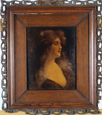 Lot 152 - After Angelo Asti, Pair of 19th Century Crystoleums of Pre-Raphaelite Figures