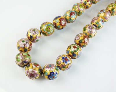 Lot 112 - A gilt metal cloisonne bead necklace