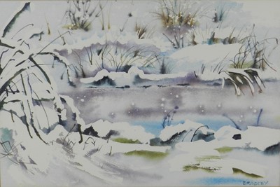 Lot 291 - Bradley (20th Century) Pair of Snowy Landscapes