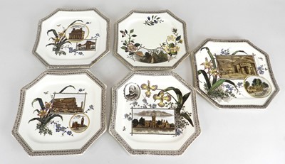 Lot 253 - Twelve' World Series' earthenware plates by...