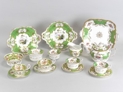 Lot 236 - A Coalport green ‘Batwing’ breakfast service...