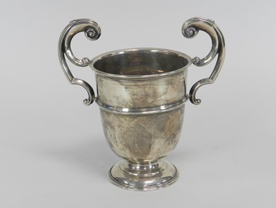 Lot 29 - A silver trophy cup
