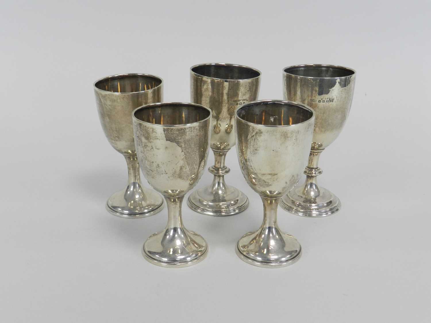 Lot 4 - Five silver cups