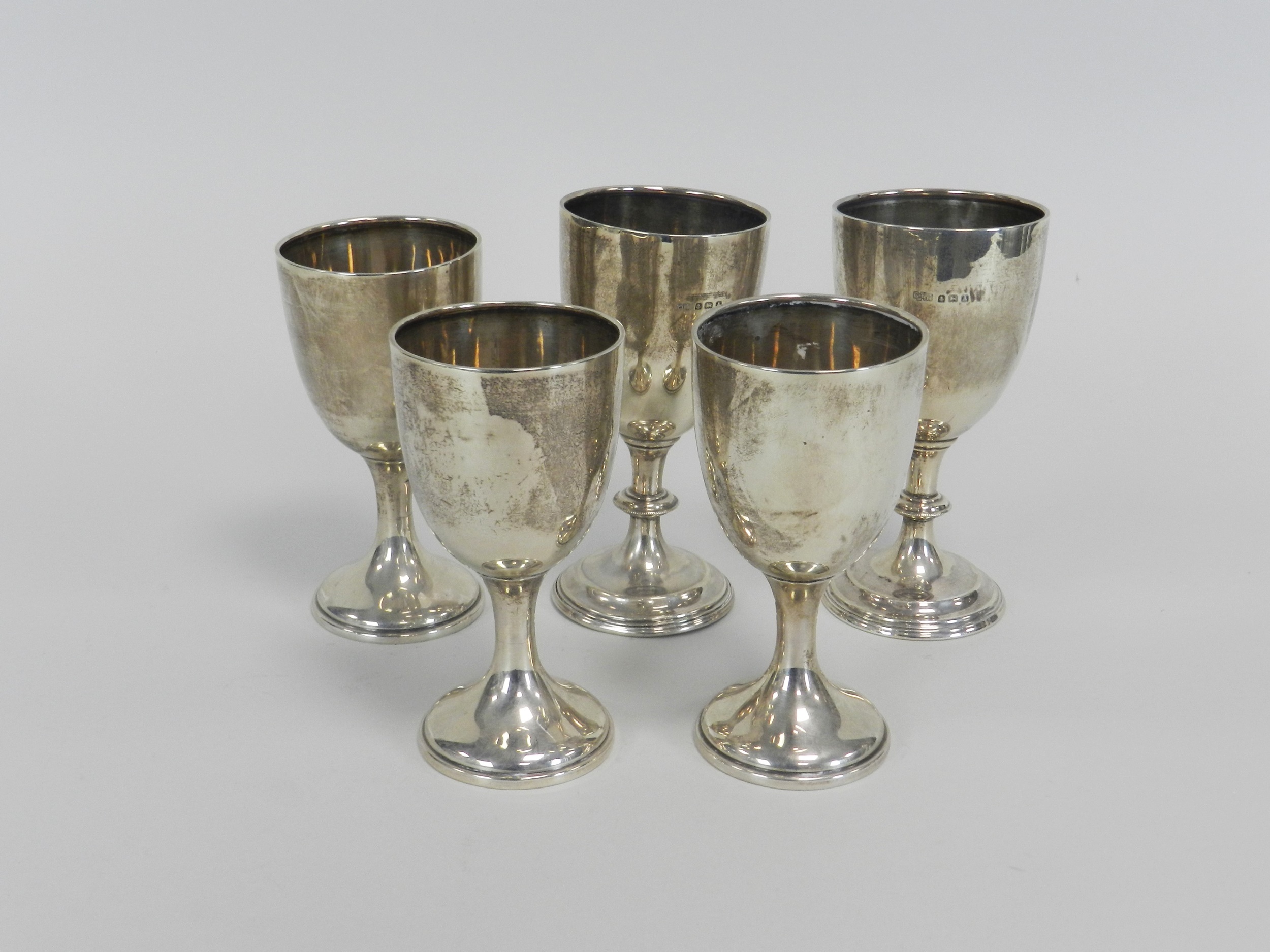 Lot 4 Five silver cups