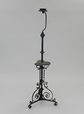 Lot 311 - An Edwardian wrought iron lamp standard, the...