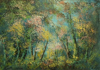 Lot 322 - Manouchehr Niazi (Iranian School b.1936) Trees in Blossom