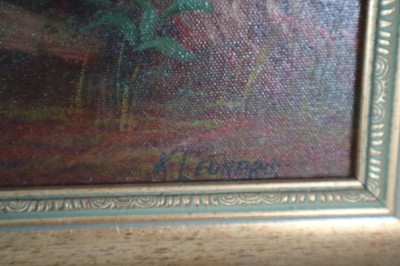 Lot 123 - Kay Leonard (Irish 20th-21st Century) Landscape of Mountains and Pool