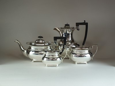 Lot 21 - A four piece silver tea and coffee service