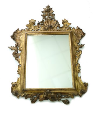 Lot 451 - A giltwood wall mirror, 19th century