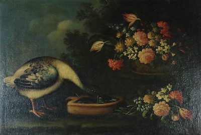 Lot 205 - British School (Late 18th-early 19th Century) Still Life with a Drinking Goose