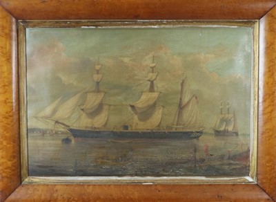 Lot 202 - British School (19th Century) HMS Cormorant, Sloop in Coastal Waters