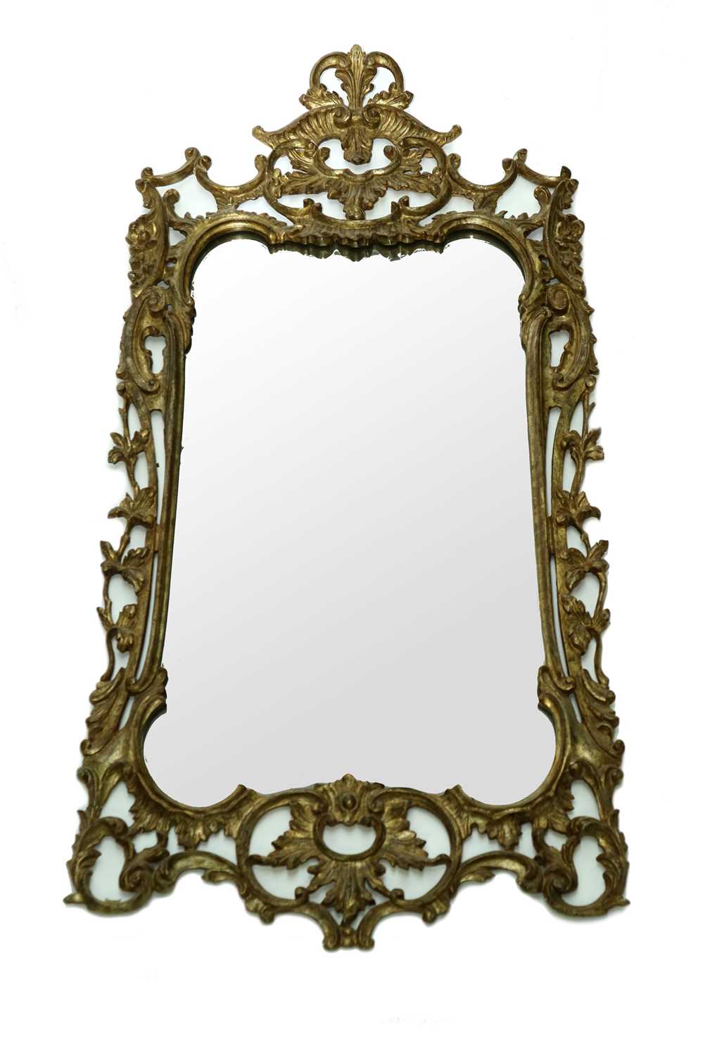 Lot 458 - A Rococo style pier gilt-wood wall mirror, 19th century