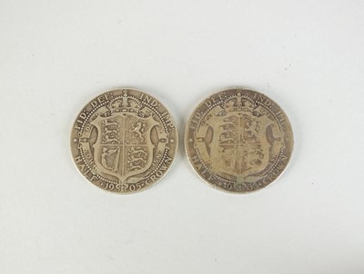 Lot 149 - Two Edward VII half crowns