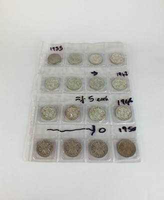 Lot 373 - A collection of sixteen George V and George VI half crowns