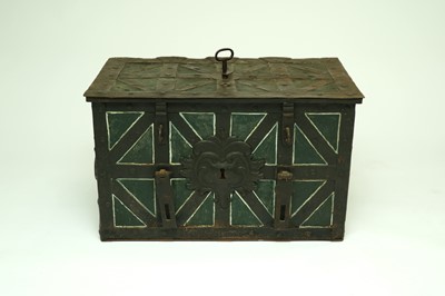 Lot 288 - A large 18th century iron 'Armada' chest