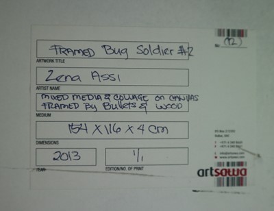 Lot 92 - Zena Assi (Lebanese b.1974) Framed Bug Soldier #2