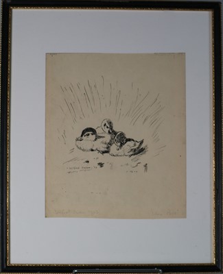 Lot 224 - Wilfred Owen (British 1893-1918), Ink Sketch of Three Ducklings