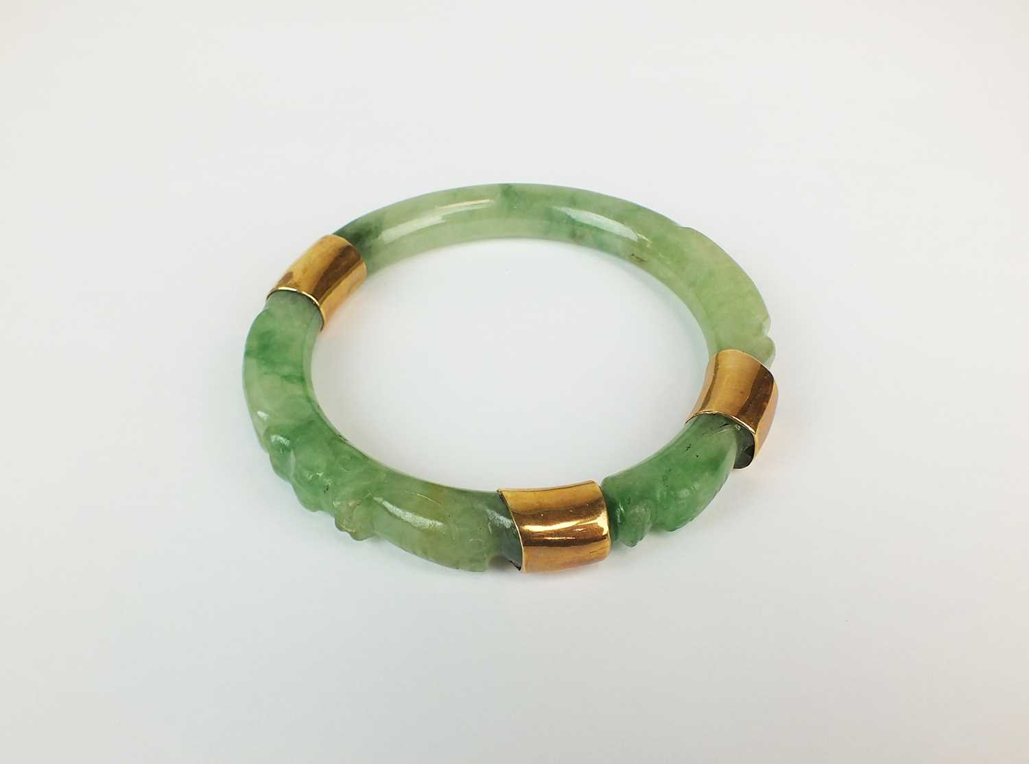 JADE Carved Dragon Flower 64mm Tested Green Jade Bangle Bracelet ideal  apple  eBay