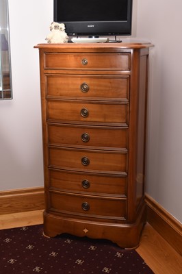 Lot 234 - A reproduction walnut tallboy type chest of...