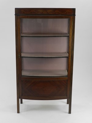 Lot 418 - An Edwardian inlaid mahogany bow-front glazed...