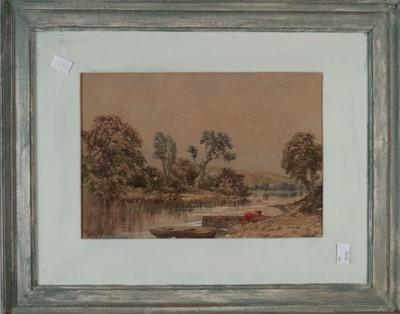Lot 397 - J Johnson (British 19th Century) Watercolour of Cows on a Farm Track