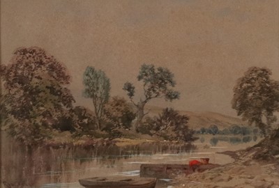 Lot 397 - J Johnson (British 19th Century) Watercolour of Cows on a Farm Track
