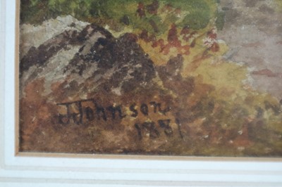 Lot 397 - J Johnson (British 19th Century) Watercolour of Cows on a Farm Track