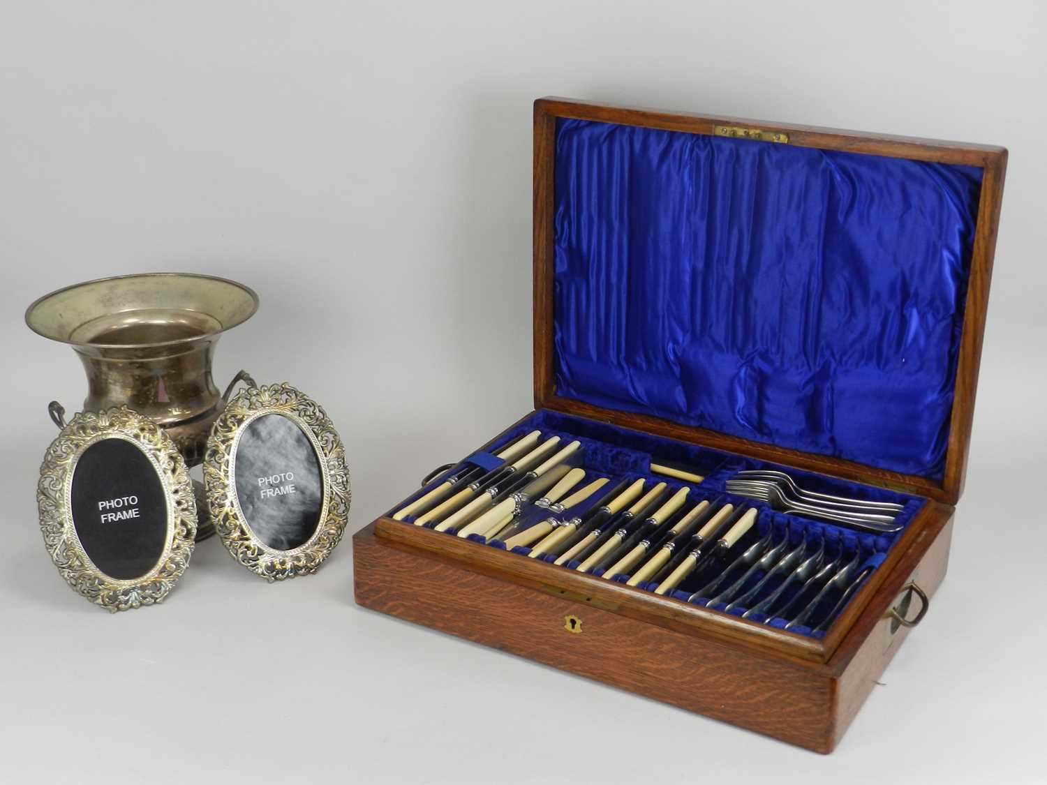 Lot 10 - A cased part canteen of silver plated cutlery