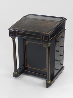 Lot 429 - An Aesthetic period, ebonised Davenport