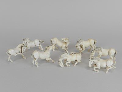 Lot 274 - A set of eight carved Chinese carved ivory...