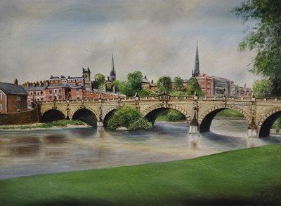 Lot 122 - J.L. Neal (British 20th Century, English Bridge, Shrewsbury