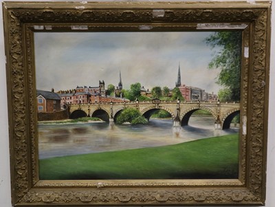 Lot 122 - J.L. Neal (British 20th Century, English Bridge, Shrewsbury