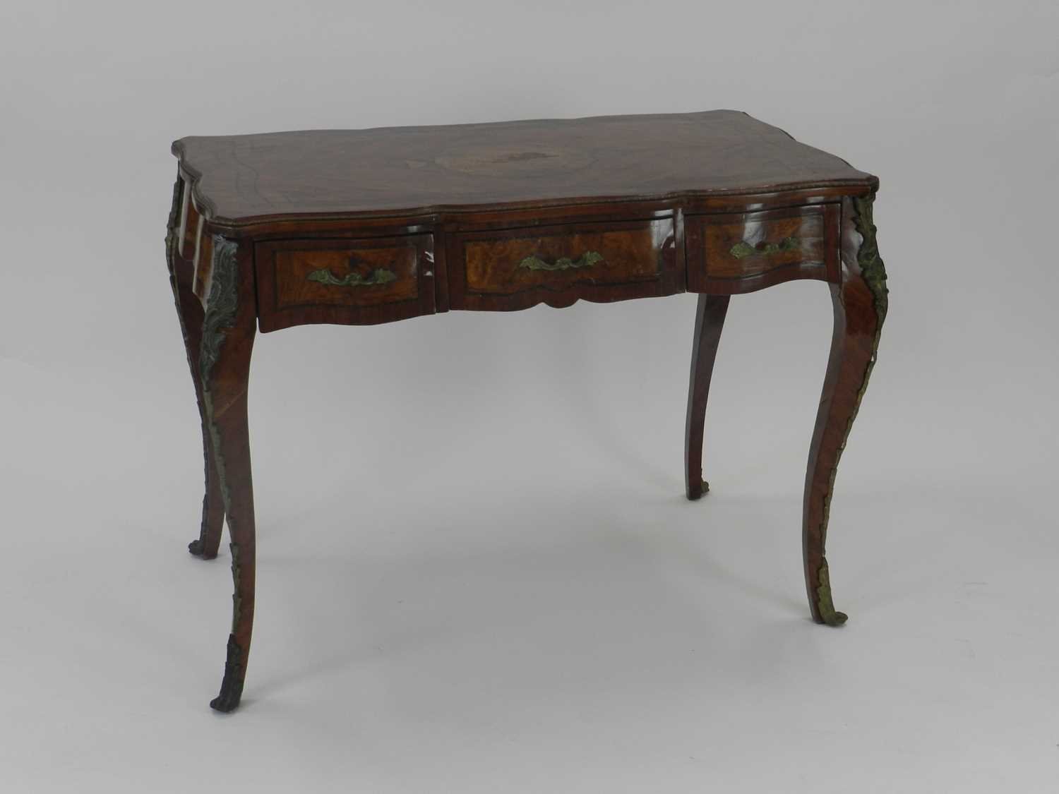 Lot 433 - A reproduction French inlaid kingwood and...