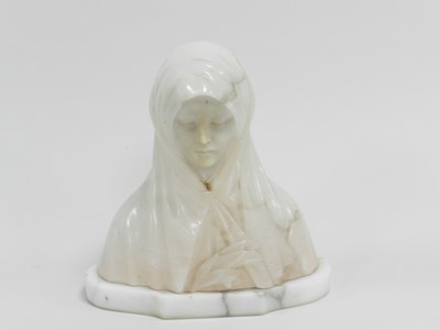 Lot 319 - A Continental mixed alabaster bust of the...