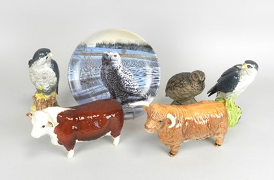 Lot 141 - Beswick models of a Highland Bull and a...