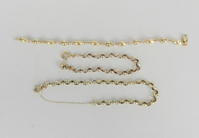 Lot 66 - Three 9ct gold bracelets