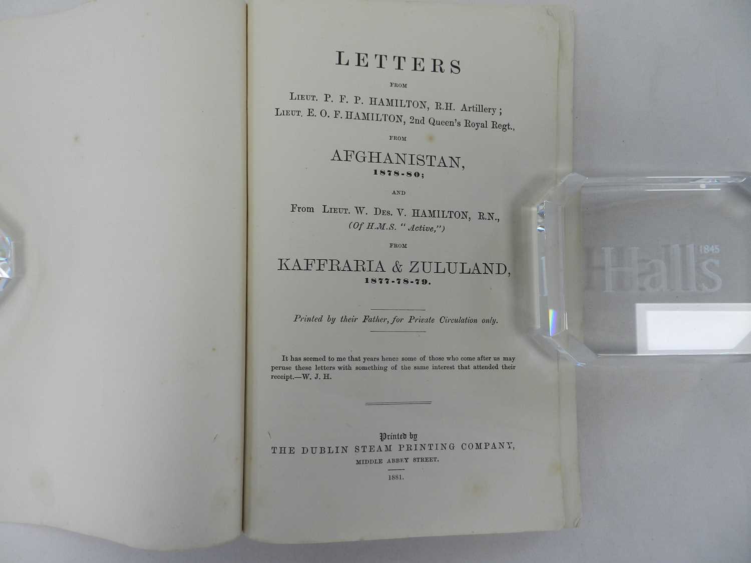 Lot 159 Hamilton P F P Et Al Letters From Lieut P