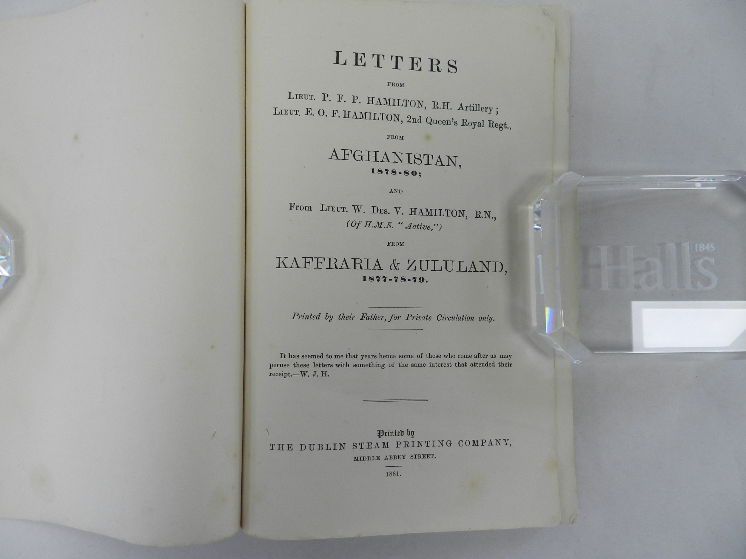 Lot 159 Hamilton P F P Et Al Letters From Lieut P