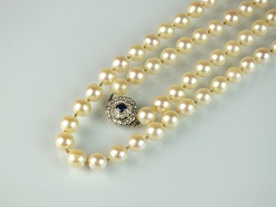Lot 35 - A single strand uniform cultured pearl rope necklace